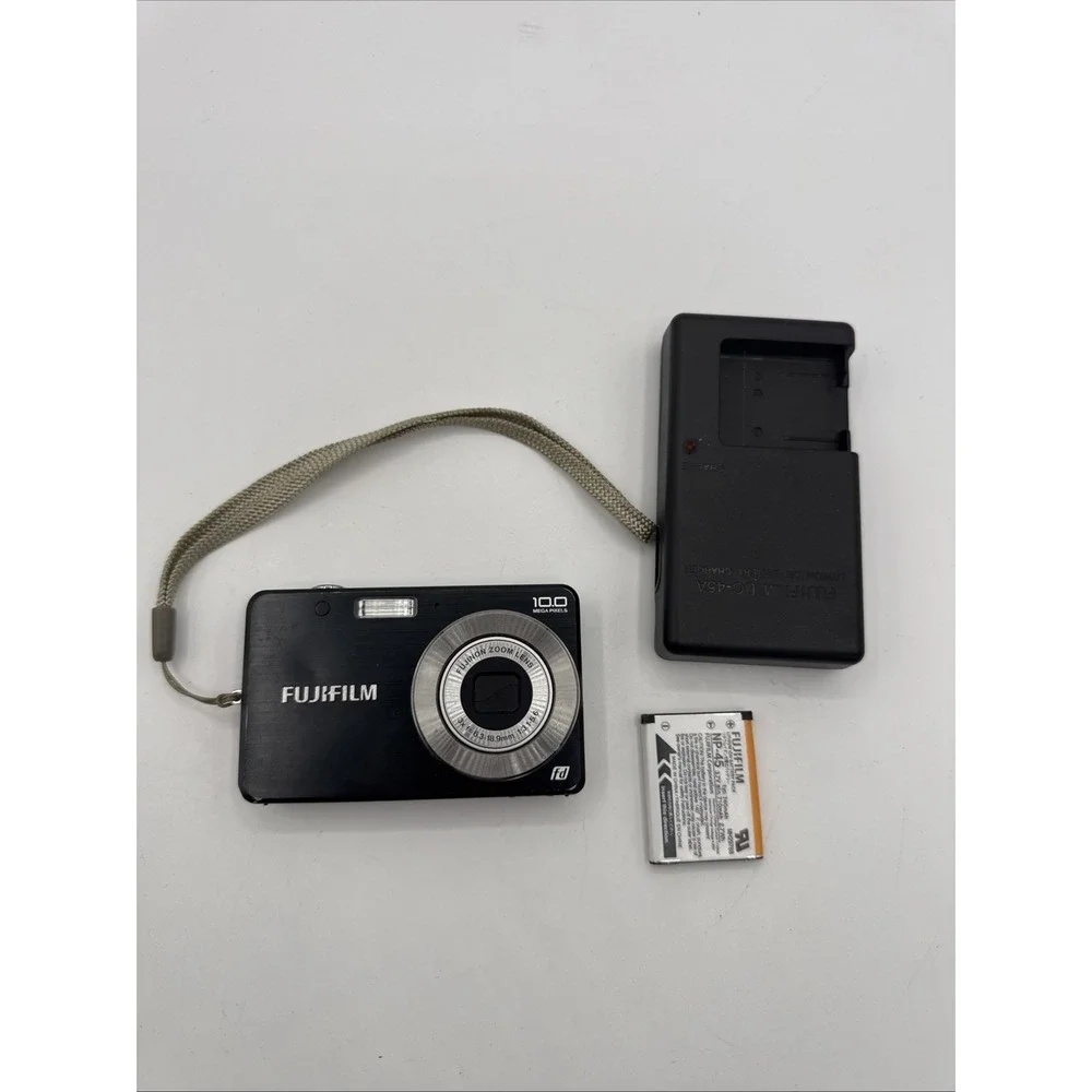 Fujifilm FinePix J20 10.0MP Digital Camera Black Battey+Charger Tested Read